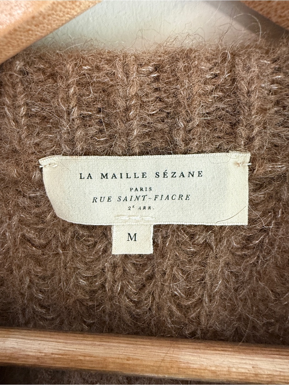 Sézane Emile Cardigan Mottled Camel Alpaca Wool Oversized Sweater Medium - Picture 3 of 4